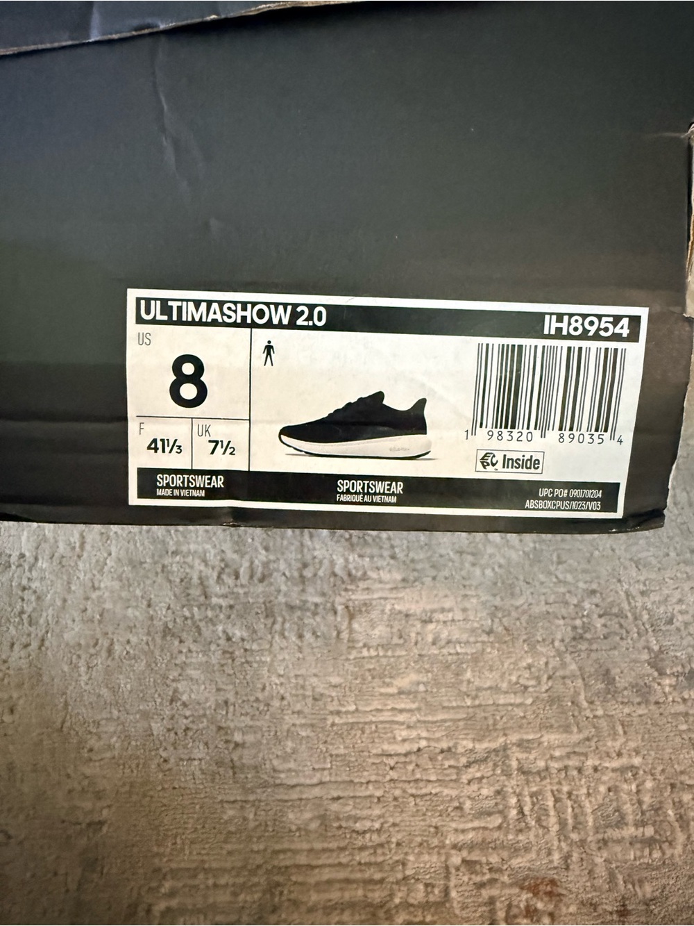 Adidas Ultimashow 2.0 Cloudfoam Navy Running Shoes Men’s 8 NWT - Picture 10 of 10